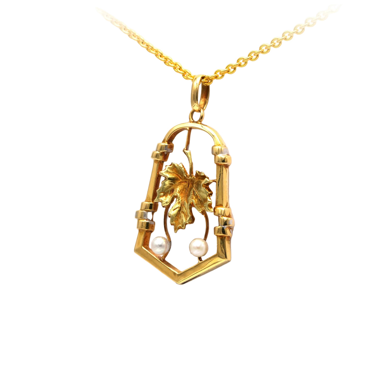 Yellow Gold and Pearl Pendant