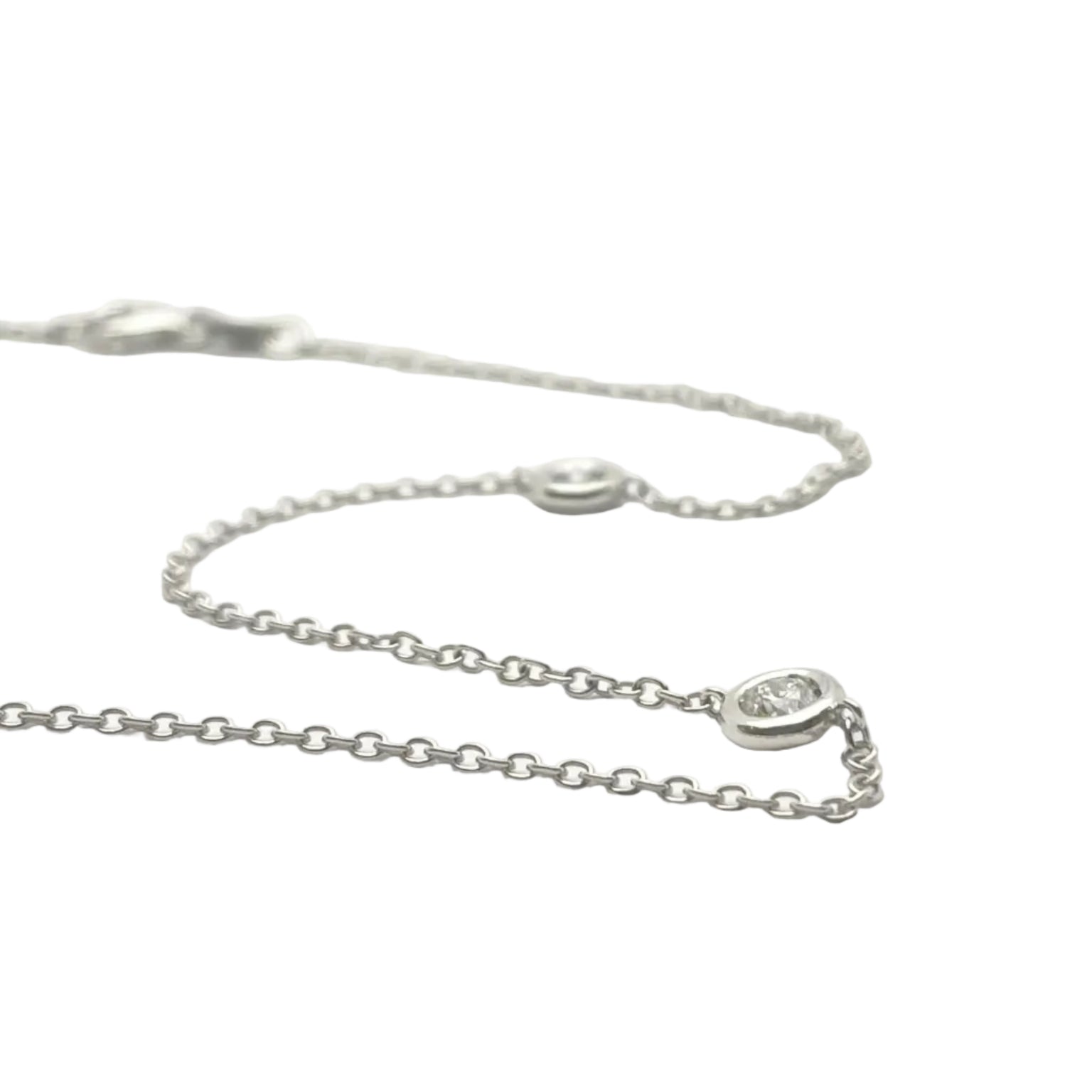 Collier Chaîne en or blanc et diamants