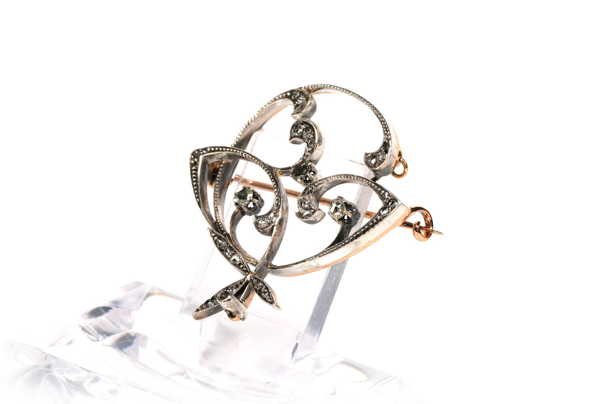 Broche Épingle en or blanc, or jaune et diamants