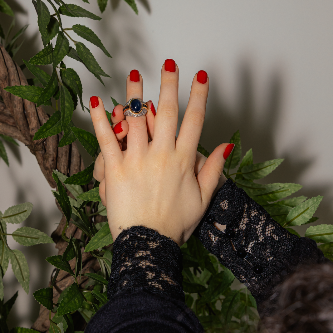 Bague Or blanc Saphir