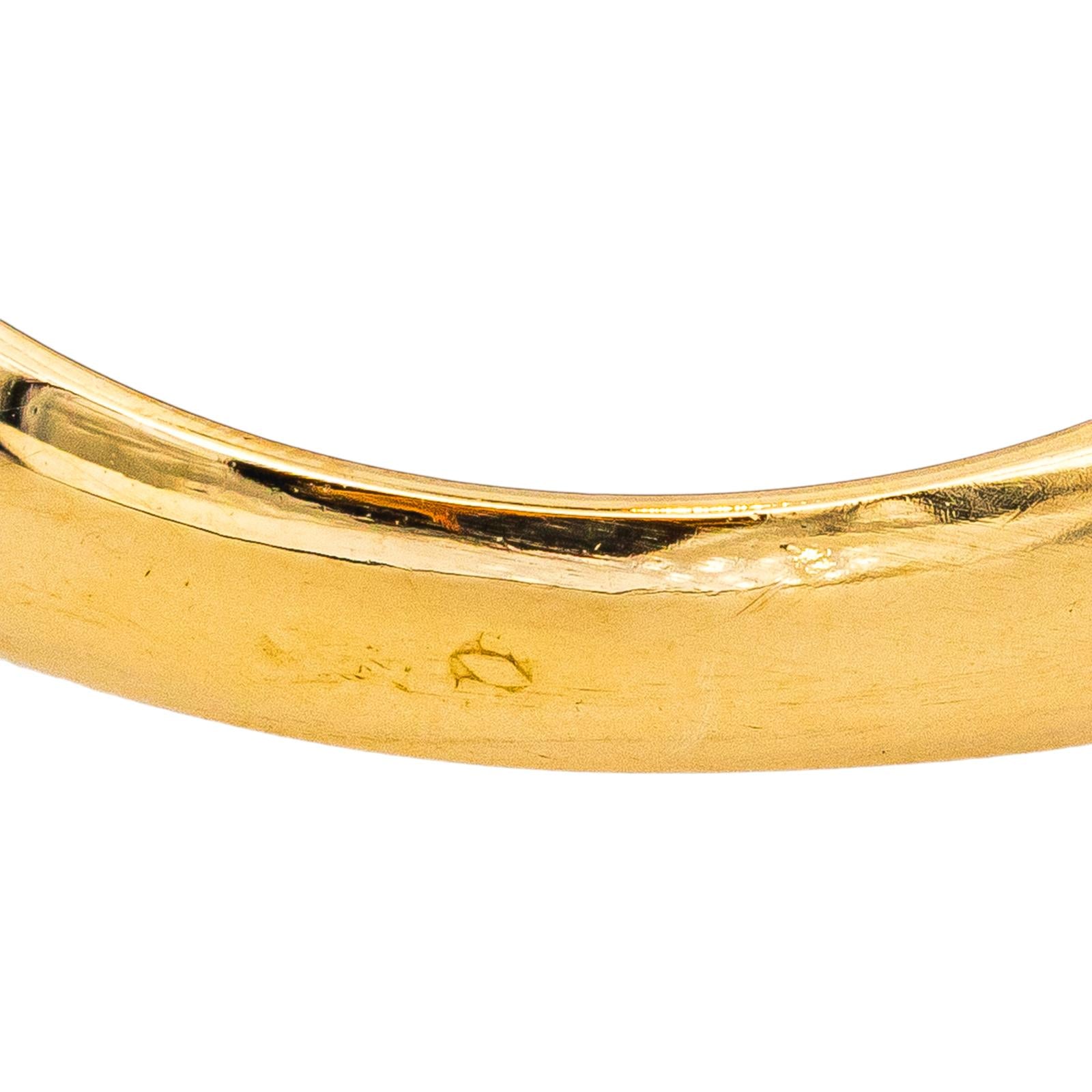 Bague Boule Or jaune Emeraude 