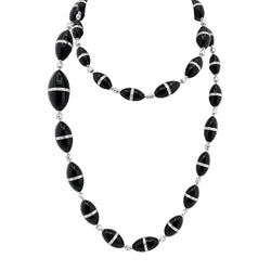 R.CAMPELL necklace in platinum, Onyx, and Diamonds