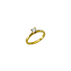 Yellow Gold Solitaire Ring with Diamond