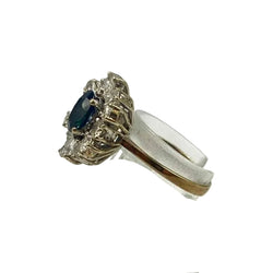 Marquise Ring in Yellow Gold, Sapphire, and Diamonds