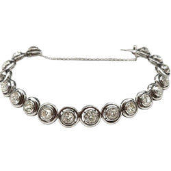 White gold, silver, and diamond bracelet