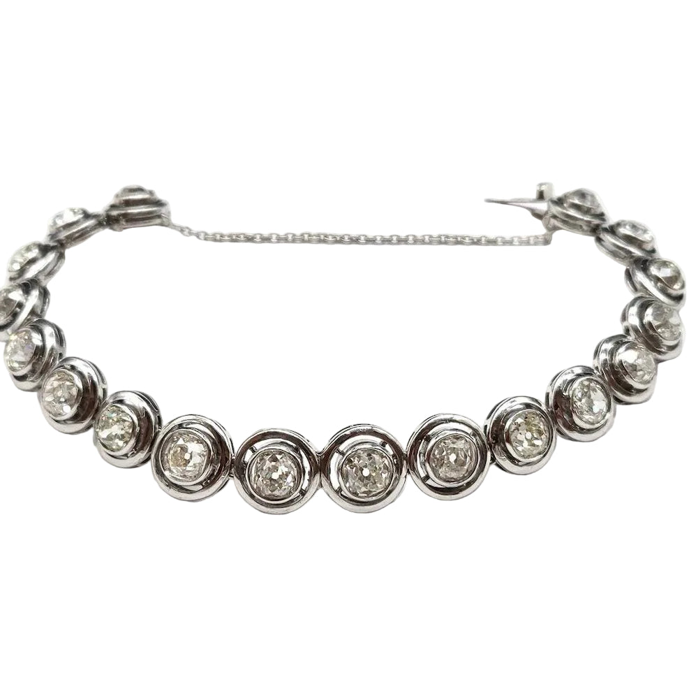 White gold, silver, and diamond bracelet