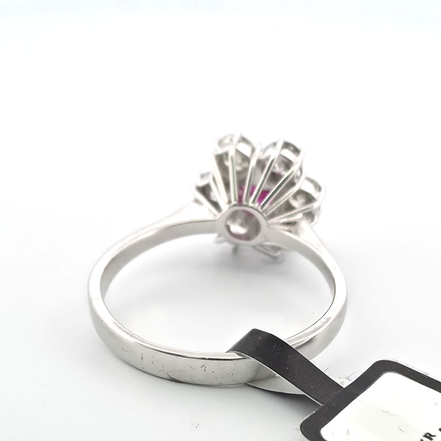 Marguerite Ring in Yellow Gold, Rubies, and Diamonds