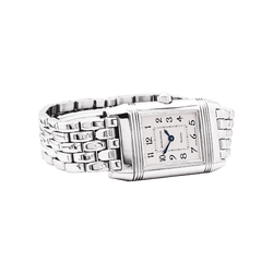 Montre Jaeger Lecoultre, "Reverso", acier et diamants.