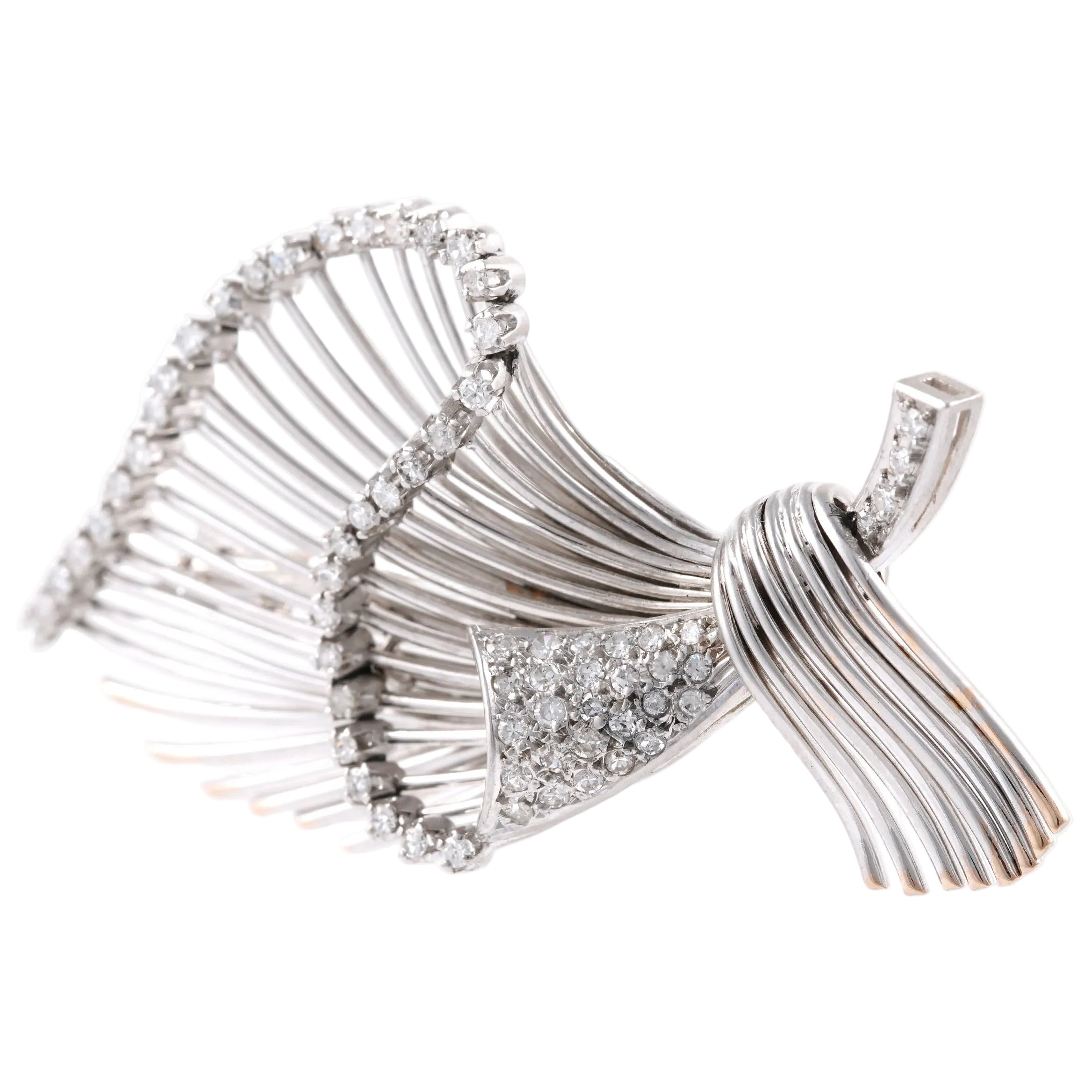 White Gold and Diamond Brooch
