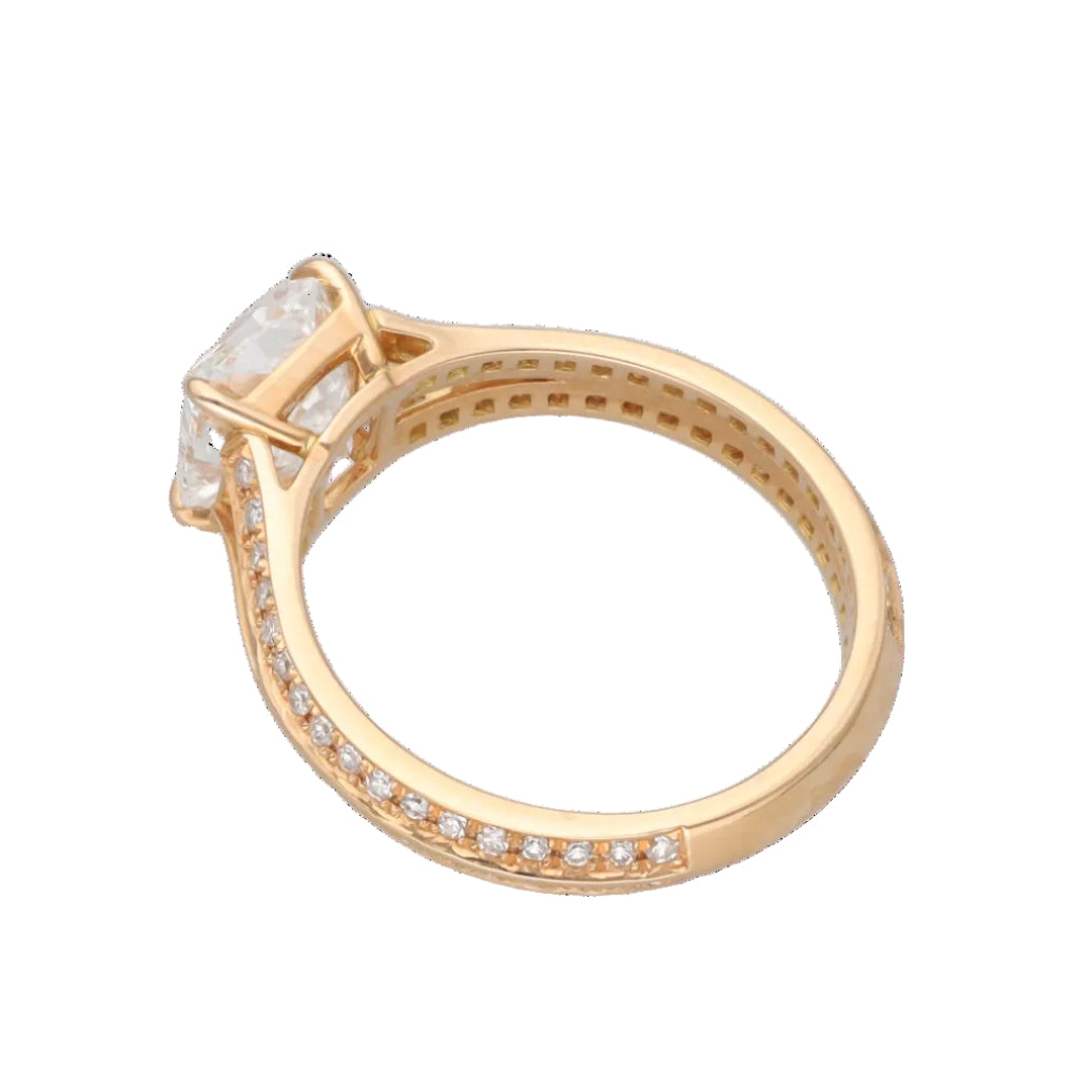 Rose Gold Solitaire Ring with Diamonds