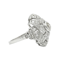 Platinum and Diamond Dome Ring