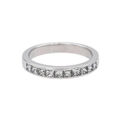 Bague  Demi-alliance  Or blanc  Diamant