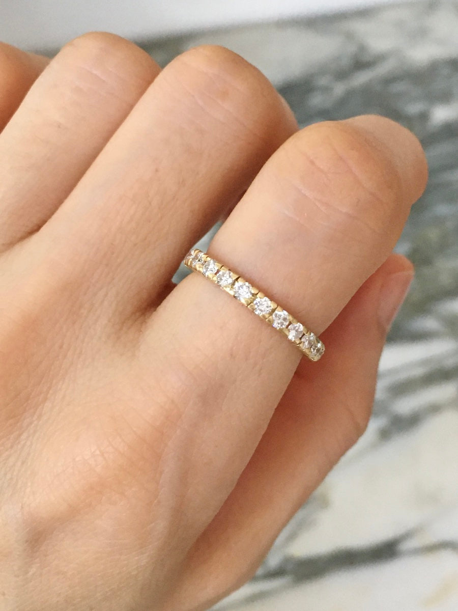 Yellow Gold and Diamond Wedding Band
