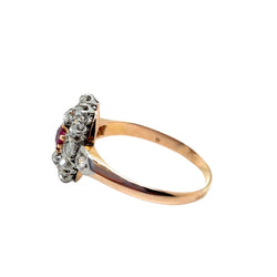 Marquise Ring in Rose gold, Platinum, Rubies, and Diamonds