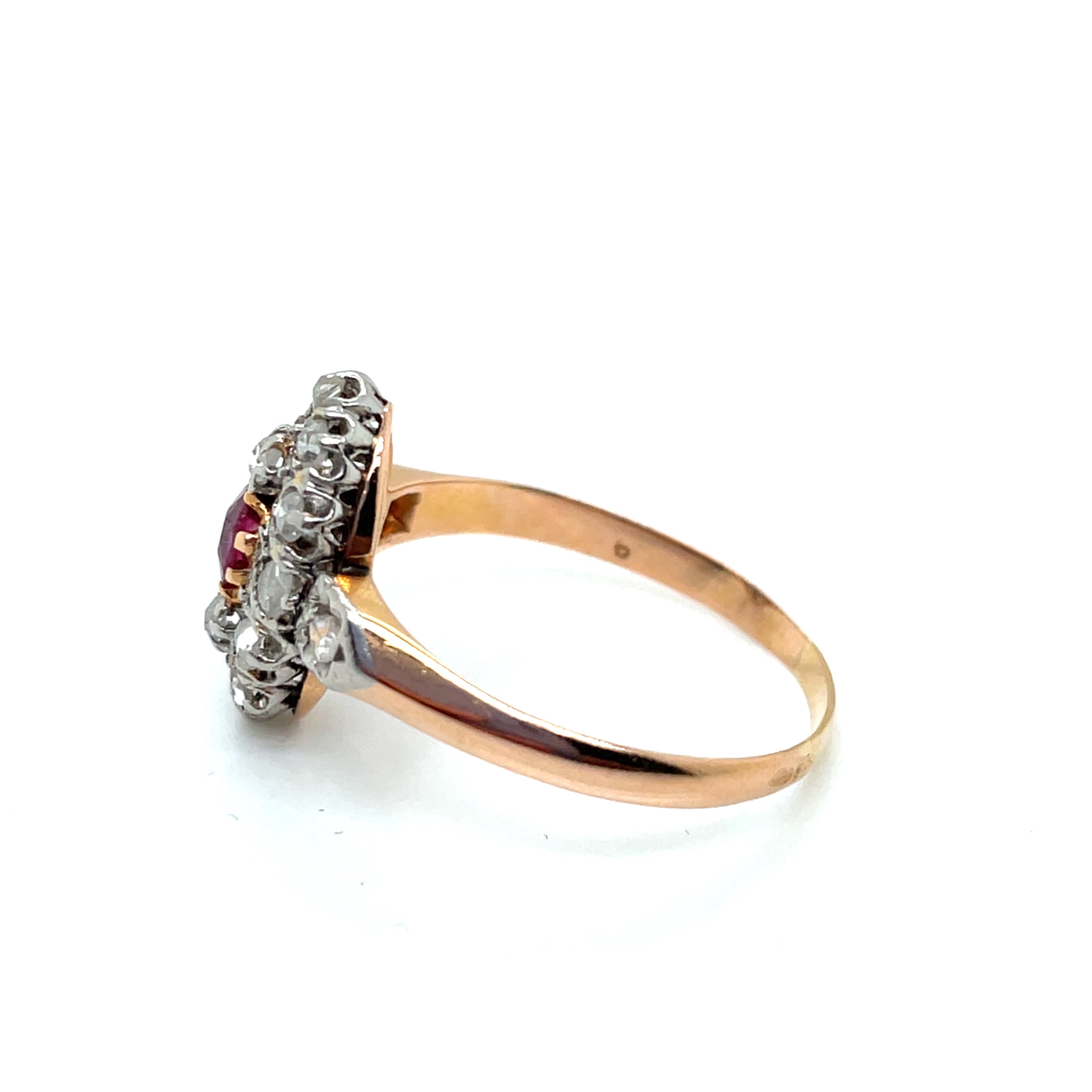 Marquise Ring in Rose gold, Platinum, Rubies, and Diamonds