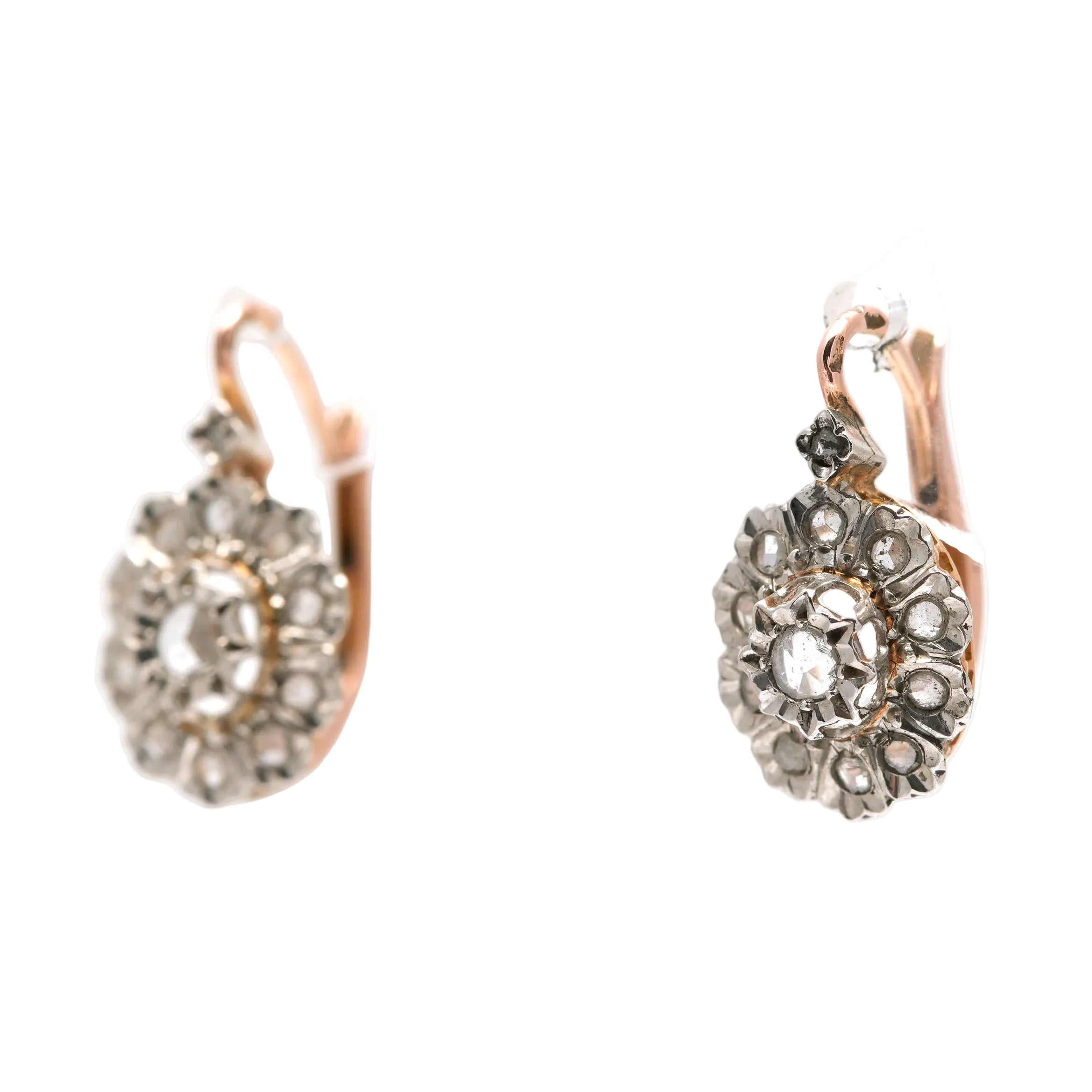 Yellow Gold and Diamond Lever-back Earrings