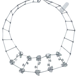 Necklace in white gold and rose-cut diamonds