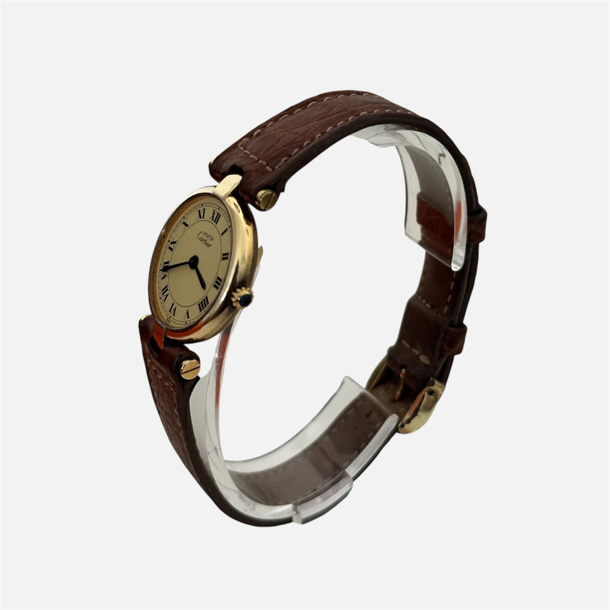 Montre CARTIER Must Ronde en vermeil et cuir