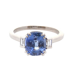 3.14-carat Sapphire and Diamond Ring