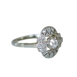 Bague Entourage en or blanc, platine et diamants