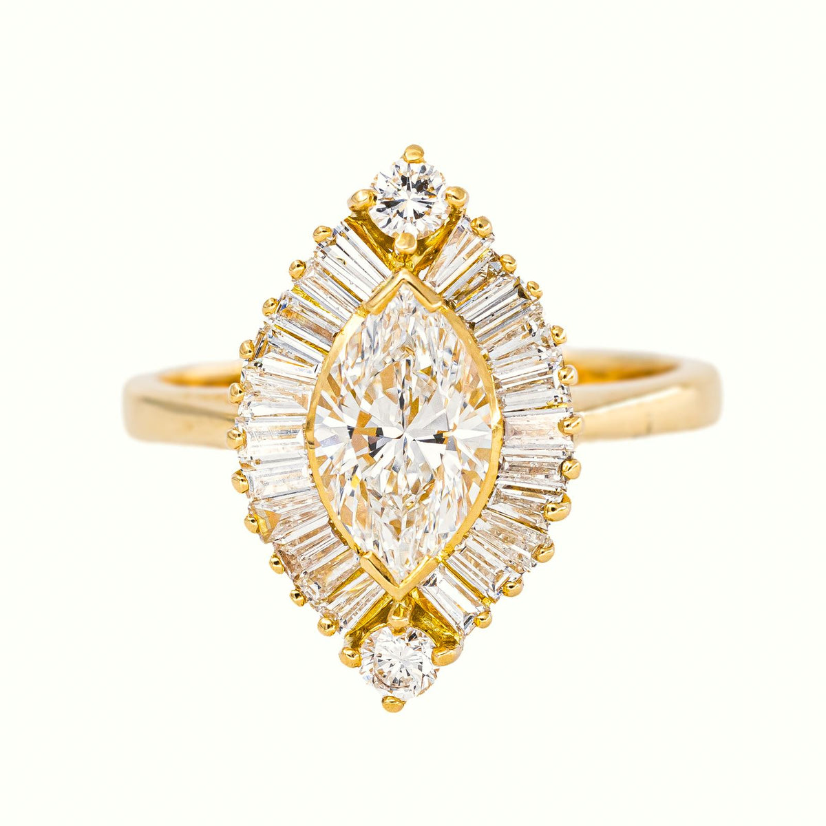 Yellow gold Marquise Diamond Ring