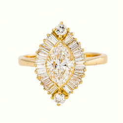 Yellow gold Marquise Diamond Ring