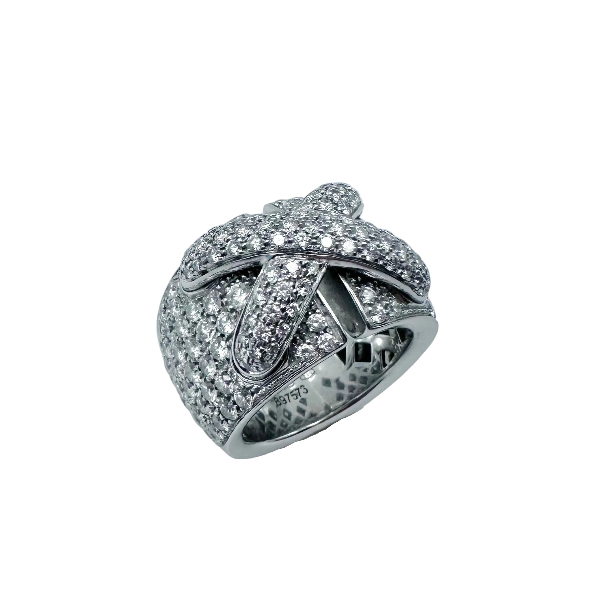 CHAUMET "Liens XL" Band Ring in white gold and diamonds
