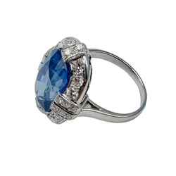 Entourage Ring in Platinum, Sapphire, and Diamonds