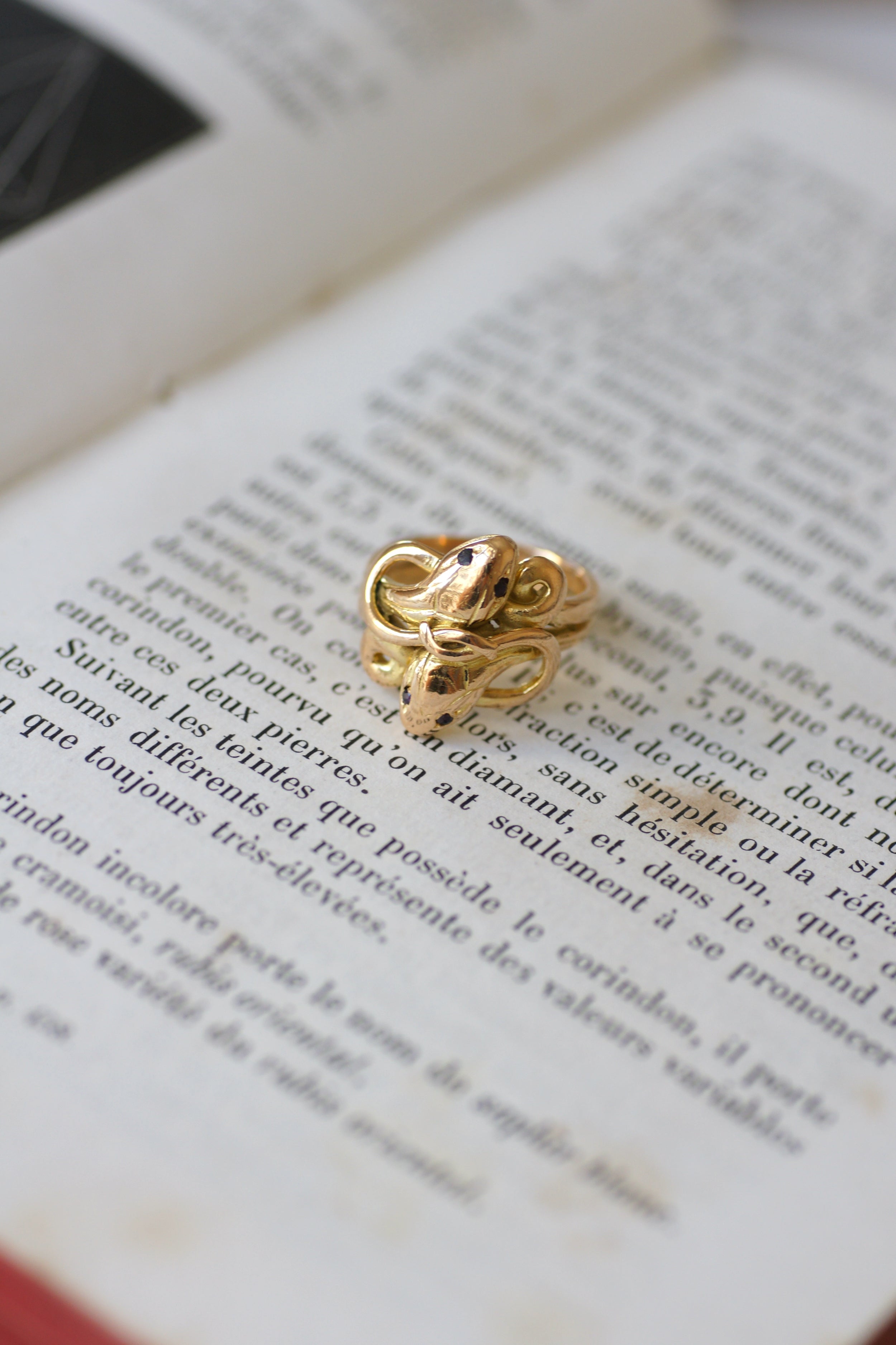 Yellow gold, Rose gold, and Ruby Bangle Ring