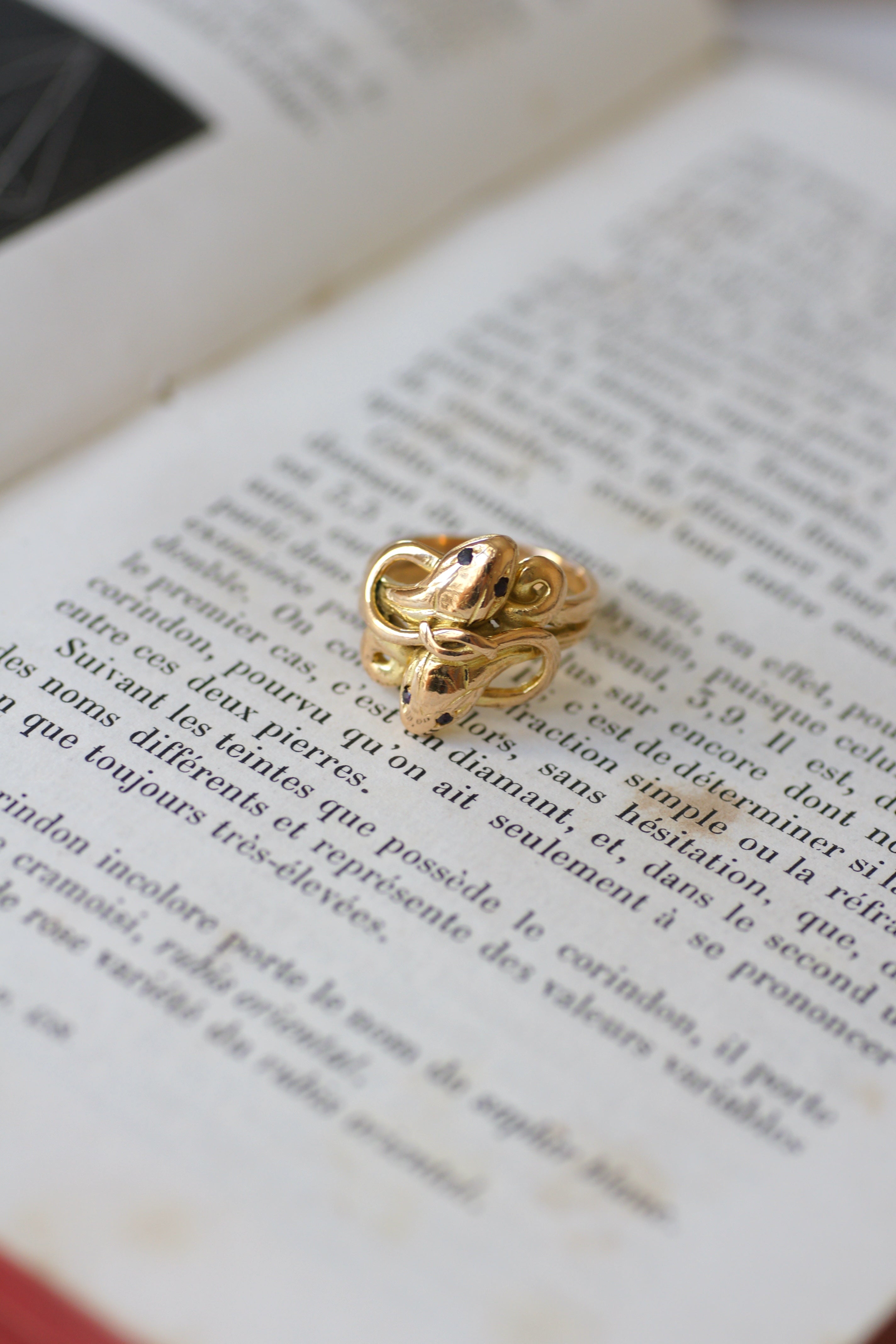 Yellow gold, Rose gold, and Ruby Bangle Ring