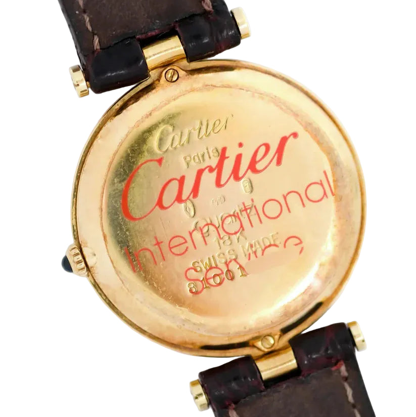Montre CARTIER Vendôme en or jaune et cuir