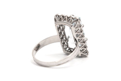 Bague Solitaire en or blanc et aigue-marine