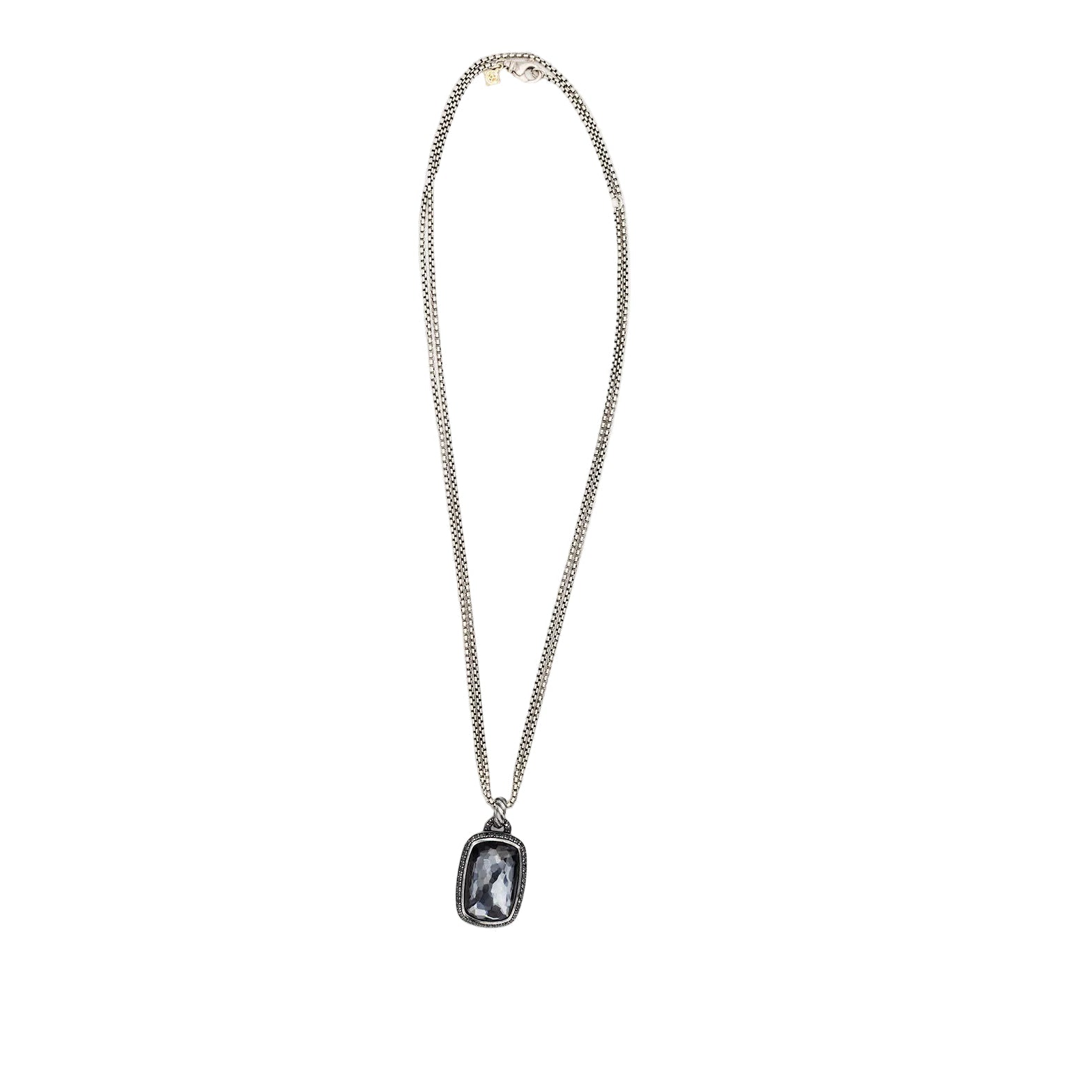 Necklace DAVID YURMAN "Albion Enhancer" pendant in silver, hematite and diamonds black
