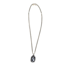 Necklace DAVID YURMAN "Albion Enhancer" pendant in silver, hematite and diamonds black