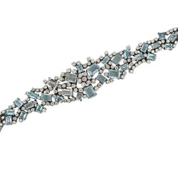 White gold bracelet with aquamarines and diamonds