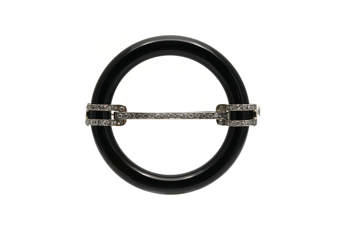 Broche Épingle en or blanc et diamants