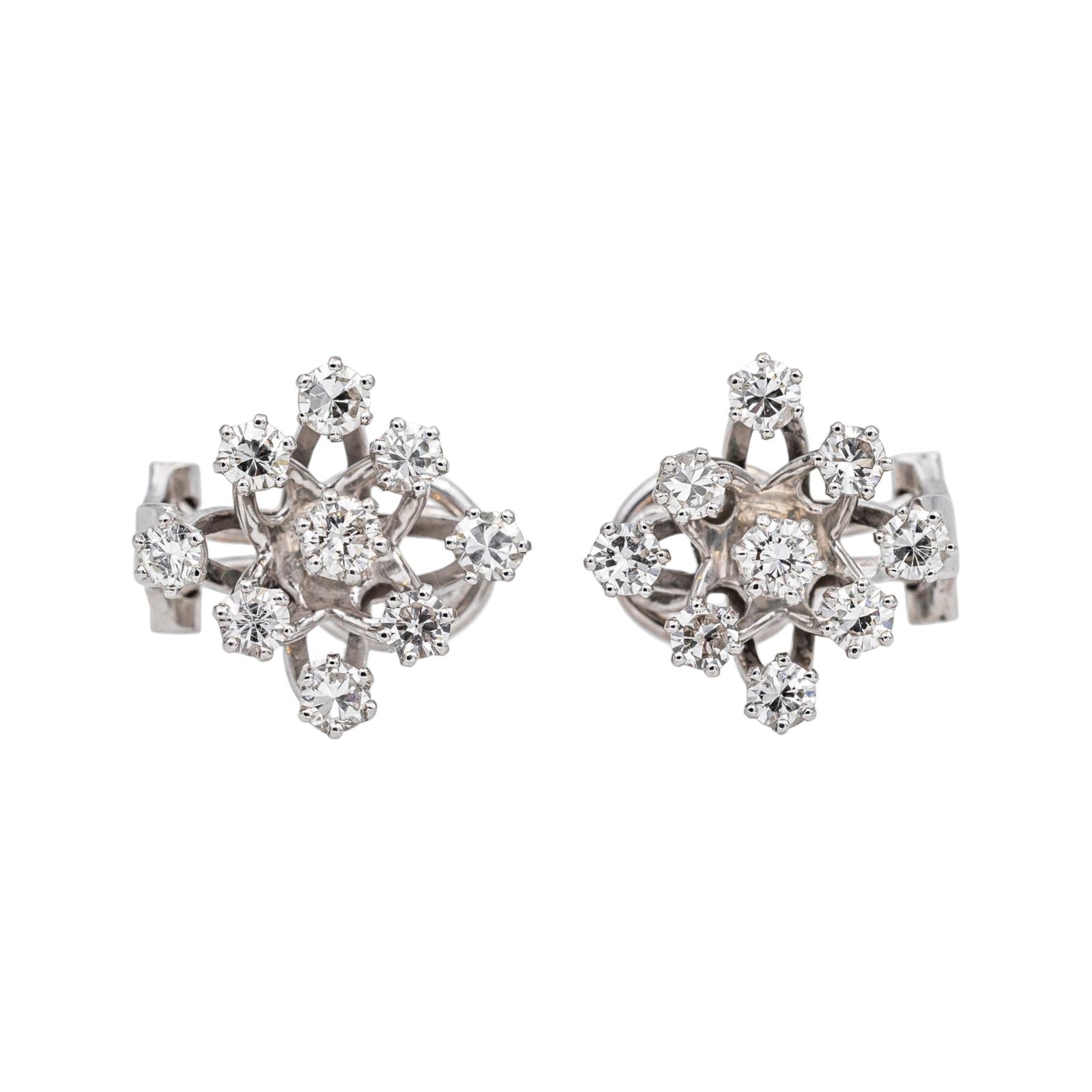 Boucles d'oreilles Clips Or blanc Diamant