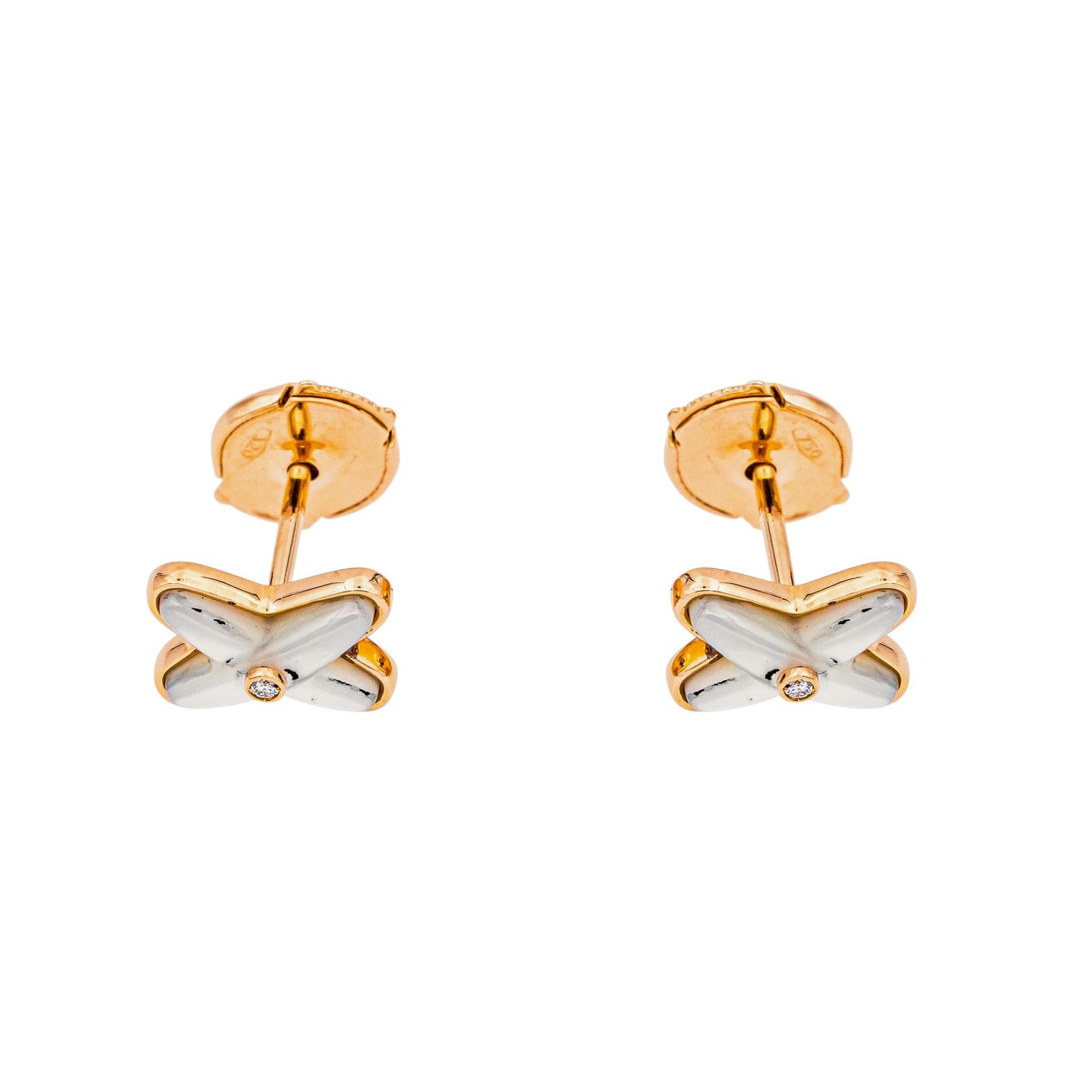 Chaumet Boucles d'oreilles Jeux de liens Or rose Diamant