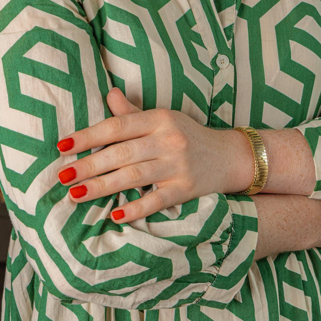 Yellow Gold Tubogas Link Bracelet