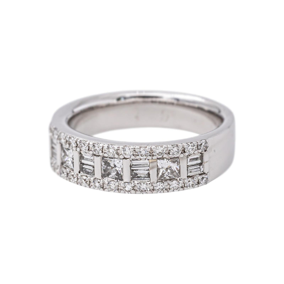 Bague Bandeau Or blanc Diamant