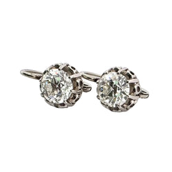 White Gold and Diamond Lever-back Earrings