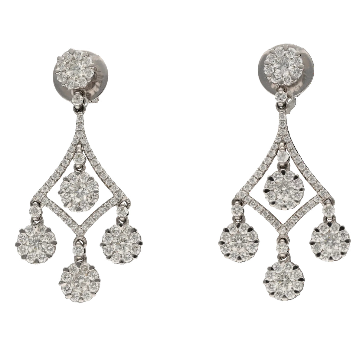 White Gold and Diamond Dangle Earrings