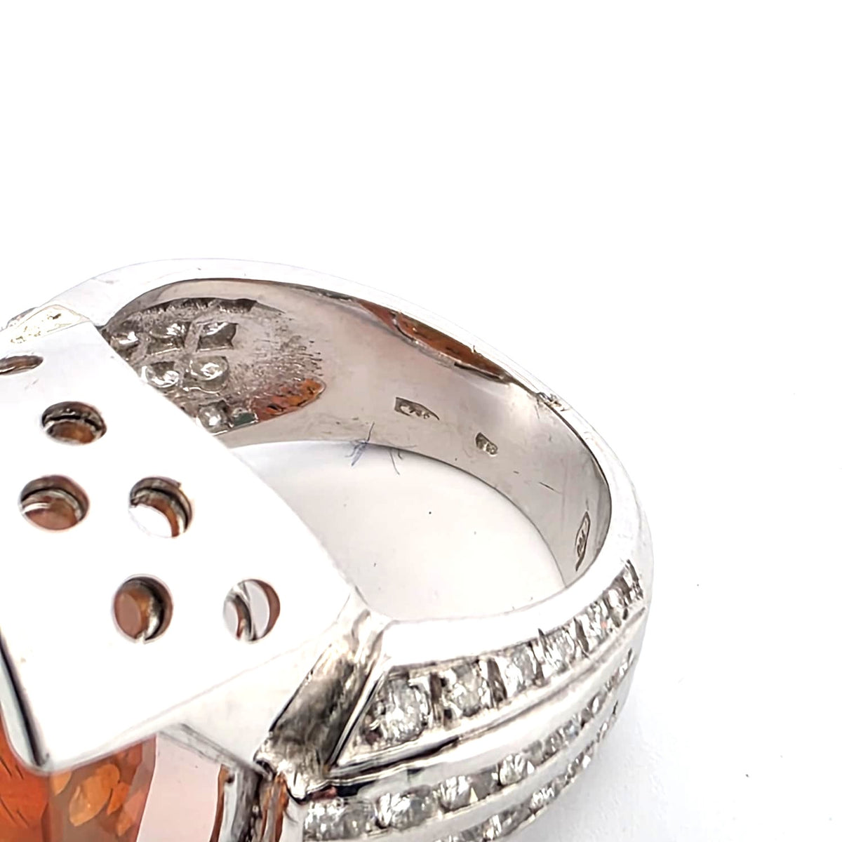 Cocktail Ring in White Gold, Opal, and Diamonds