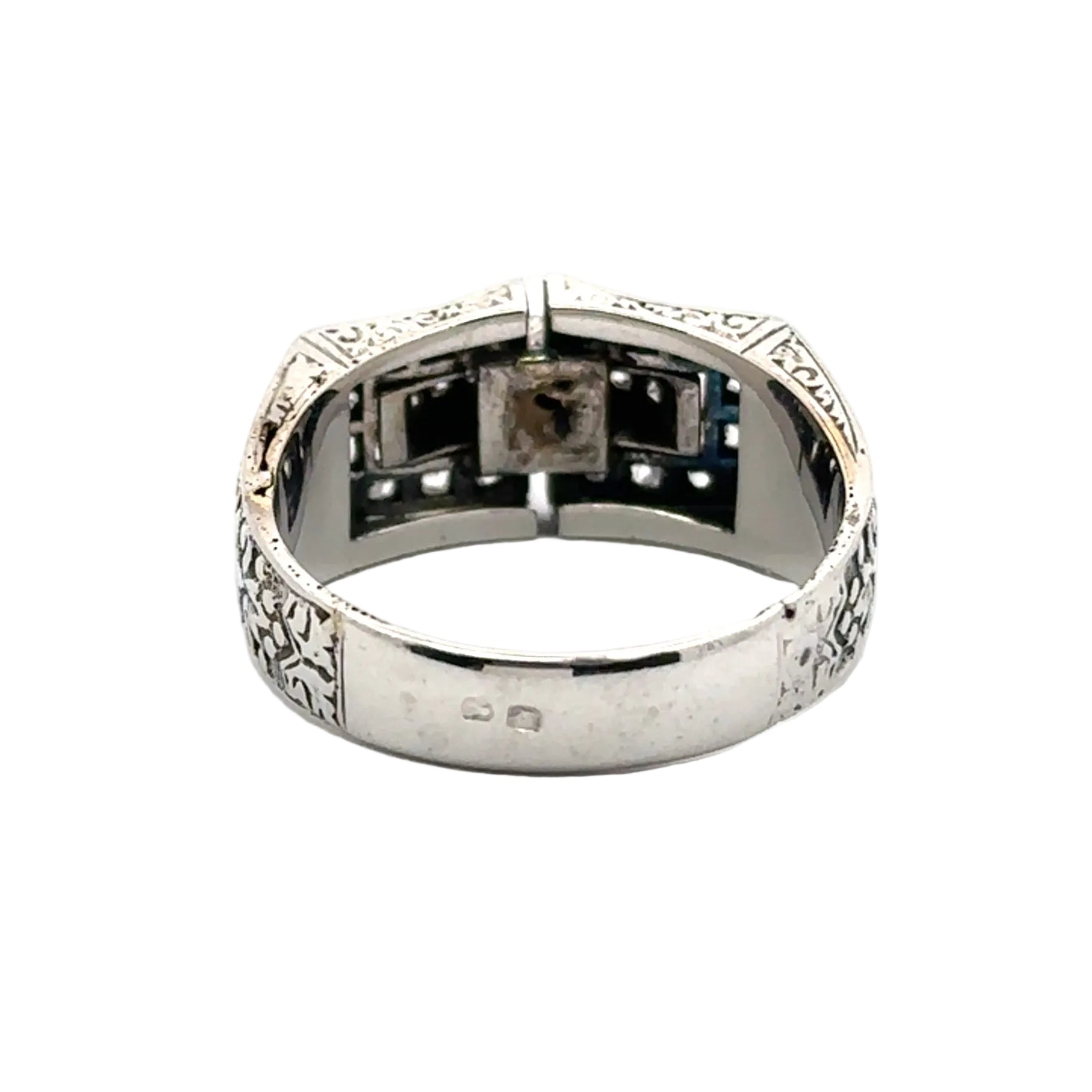 White Gold Signet Ring with Diamonds