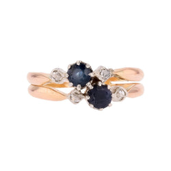 Bague Toi & Moi en or rose, saphirs et diamants