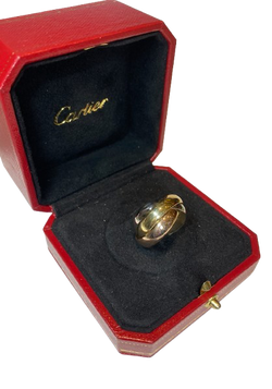 CARTIER "Trinity" GM Wedding Band in white gold, yellow gold, and rose gold
