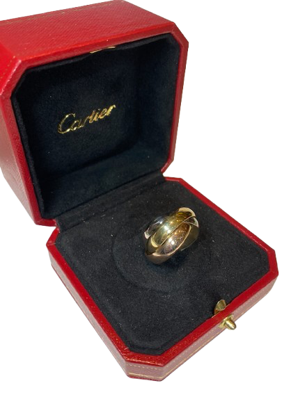 CARTIER "Trinity" GM Wedding Band in white gold, yellow gold, and rose gold