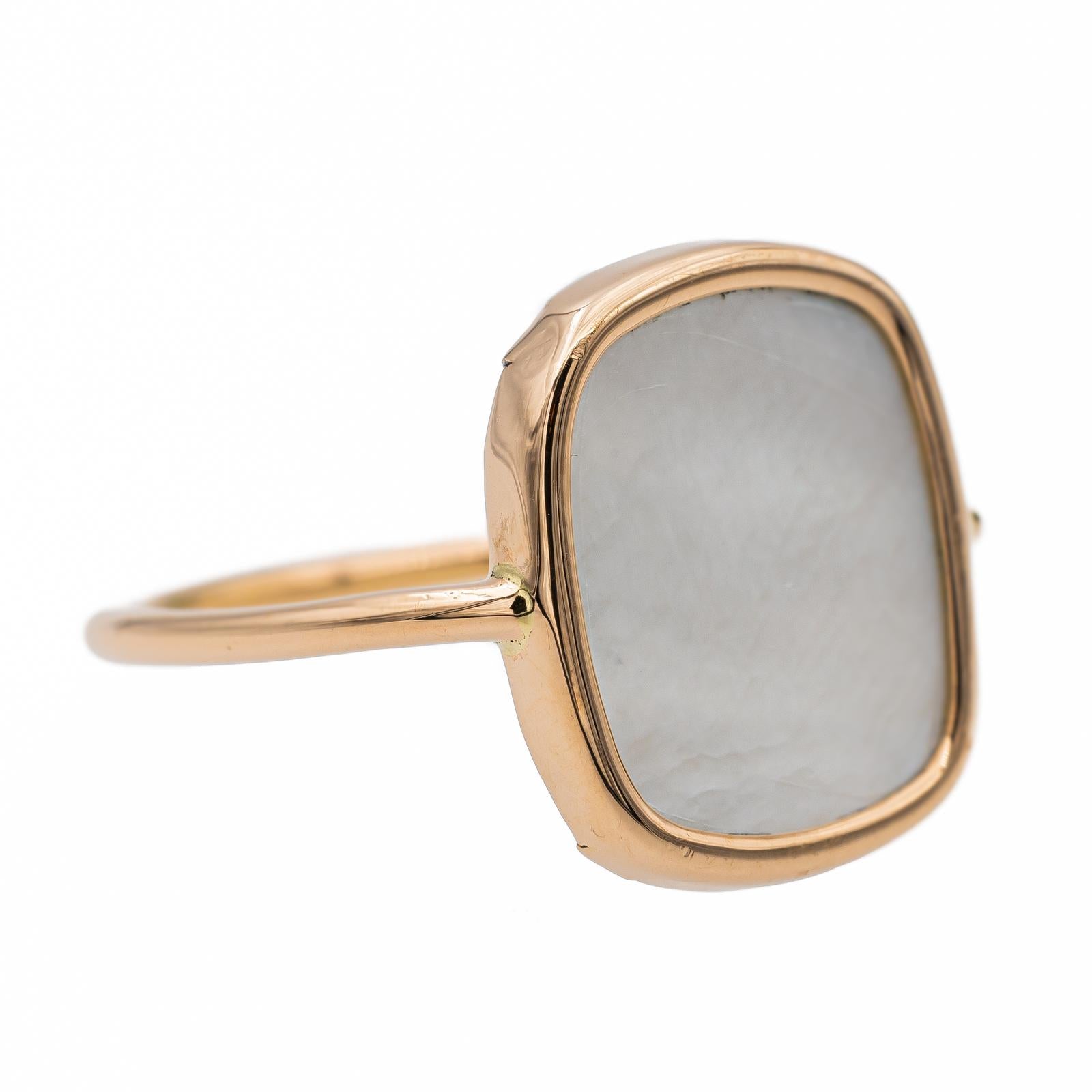 Ginette NY White Mop Antique Rose gold Mother-of-pearl Ring