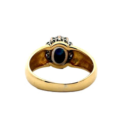 Cocktail Ring in Yellow Gold, Sapphire, and Diamonds