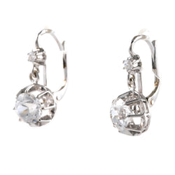 White gold and Zirconia Lever-back Earrings